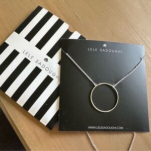 Lele Sadoughi Silver Circle Necklace